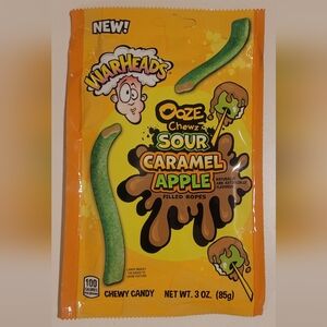 Warheads Ooze Chew Sour Caramel Apple Candy NEW 3 Oz.